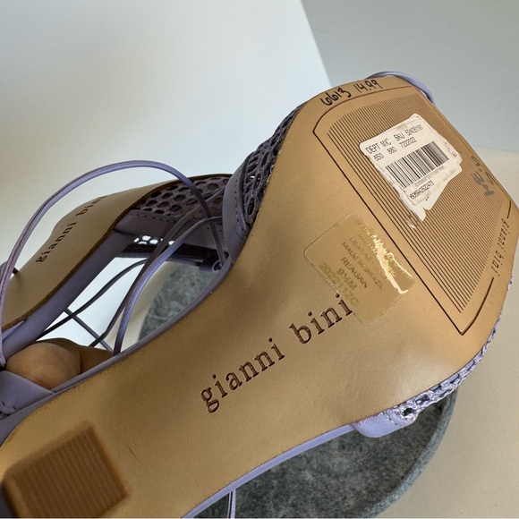 Gianni Bini Reagan Mesh And Leather Purple Heels 9.5 - Picture 11 of 12